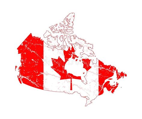 American Flag.Canada Grunge Map. Stock Image - Illustration of canada ...