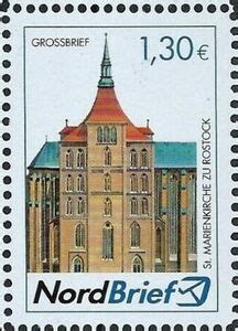 Stamp St Marien Zu Rostock Germany Modern Private Post Offices