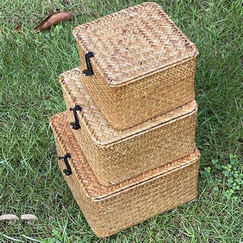 Rattan Storage Box Basket Bakul Rotan Hantaran Bertutup Hidden Box