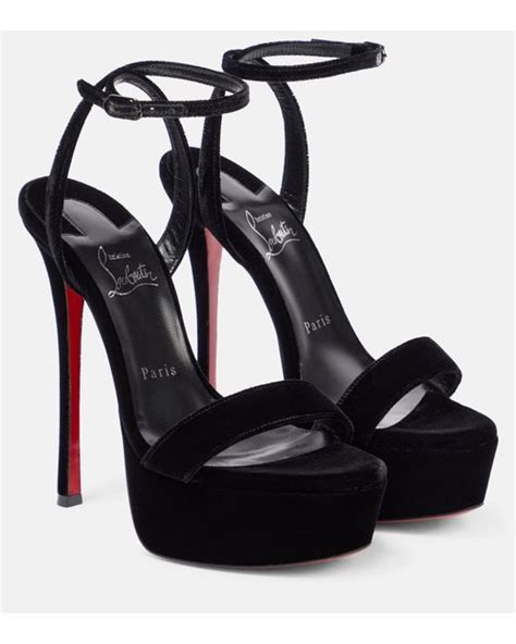 Christian Louboutin Loubi Queen Alta Platform Sandals In Black Lyst