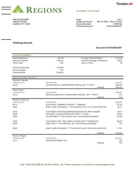 35 Editable Bank Statement Templates FREE ᐅ TemplateLab