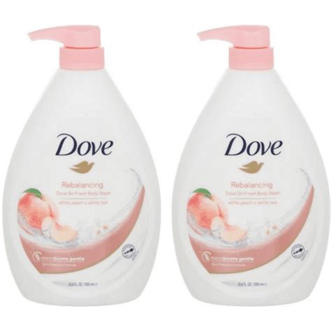 Dove Go Fresh Rebalancing Body Wash White Peach X White Tea 33 8oz 1lt Pack Of 2