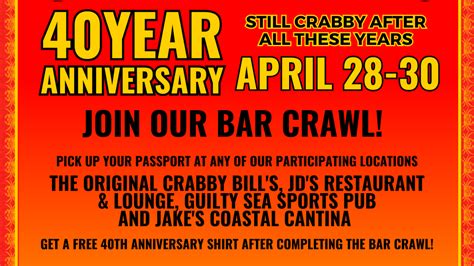 The Original Crabby Bills 40th Anniversary Weekend Visit St