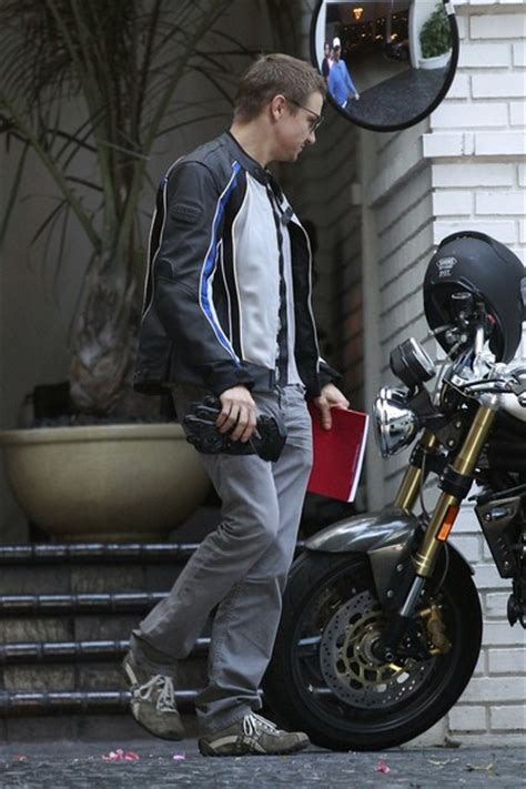 Jeremy Renner Takes Off On His Motorcycle | Celebrity Cars Blog