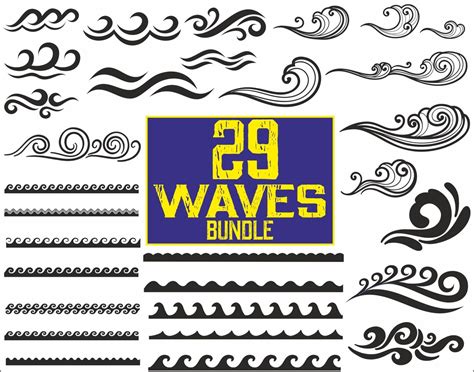 Wave Svg Bundle Wave Svg Wave Clipart Wave Cut Files For Silhouette