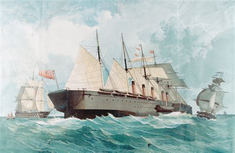 Ss Great Eastern Ik Brunels Great Steam Ship 1858 Stock Image