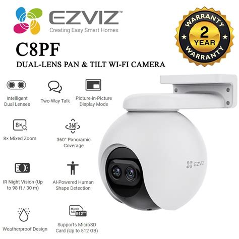 Ezviz C Pf P Dual Lens Pan Tilt Wi Fi Camera Ai Powered Human