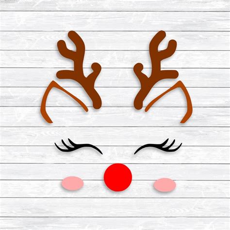 Reindeer Svg Reindeer Face Girl Svg File Christmas Svg Etsy