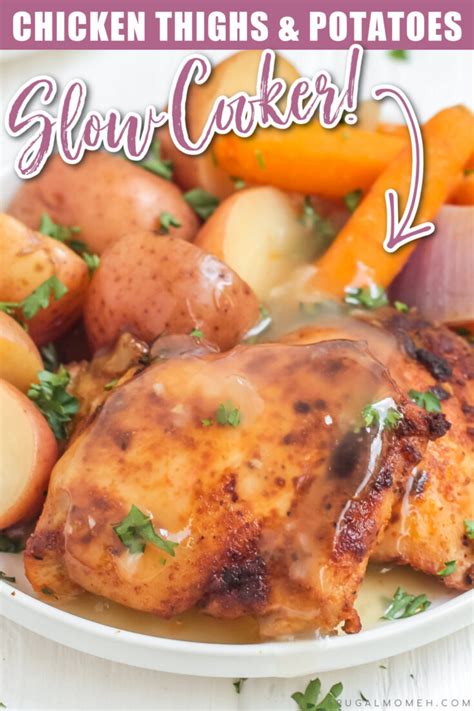 Slow Cooker Chicken Thighs And Potatoes Recipe Frugal Mom Eh