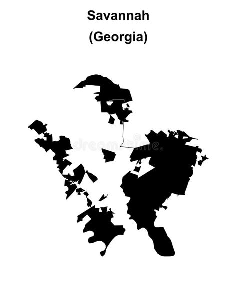 Savannah Outline Map Stock Illustration Illustration Of Design 357271956