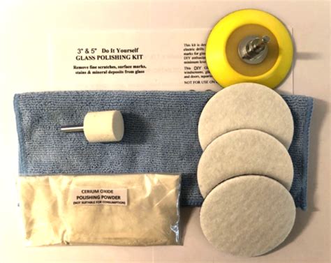 Glass Polishing Kit100g Cerium Oxide3 Pad Fine Scratch Remover