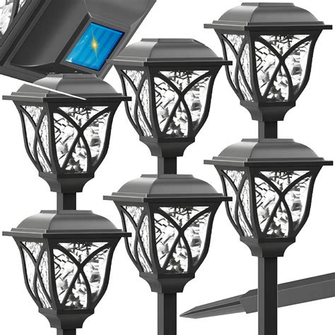 6x LAMPA SOLARNA LAMPKI SOLARNE SŁUPEK DO OGRODU OGRODOWE WBIJANE LED