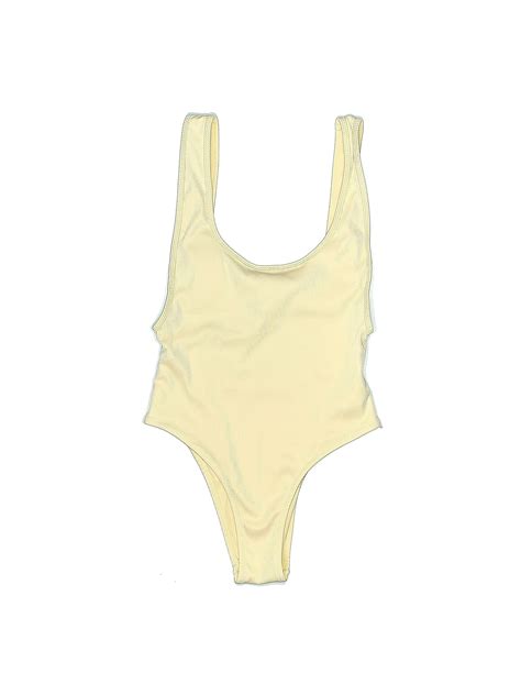 Zara Solid Yellow One Piece Swimsuit Size S 48 Off Thredup