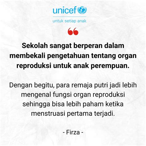 UNICEF Indonesia On Twitter Untuk Membantu Remaja Perempuan Mengelola