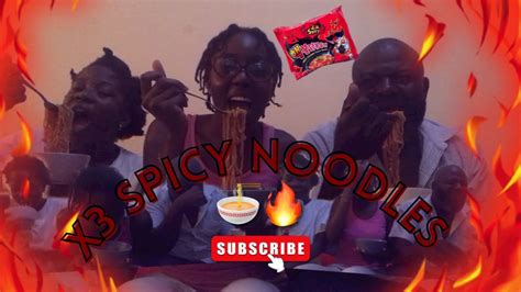 Nuclear Fire Noodles Challenge 3x Spicy🍜🔥🔥 Sisters Vs Papa Part