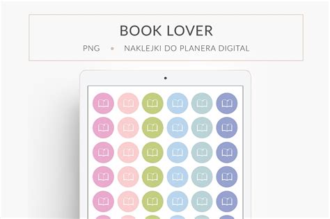 Naklejki do planera cyfrowego Book lover OgarniamSię