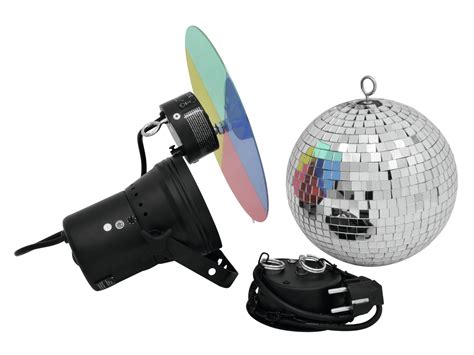 Mirror Ball Set 20cm With Pinspot Eurolite