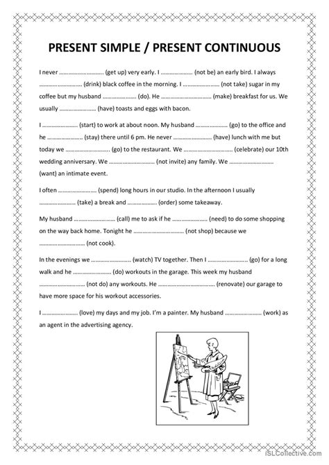 Ejercicio Interactivo De Present Simple Vs Present Continuous Para 6t Present Continuous