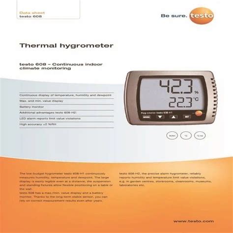 2 Lines Led Plastic 608-H1 Testo Digital Thermo Hygrometer For ...