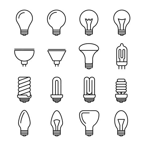 Premium Vector Light Bulb Outline Icons