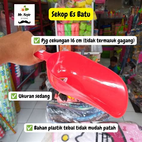 Jual Sekop Es Batu Sedang Panjang Cekungan 16 Cm Sekop Plastik