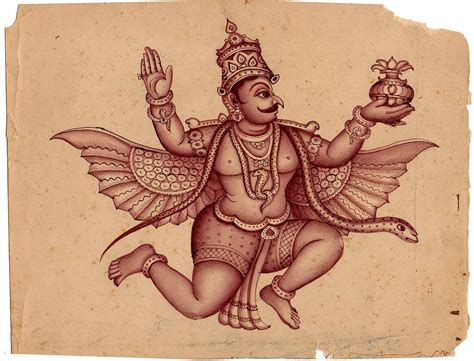 Lord Garuda With Amrit Kalash Exotic India Art