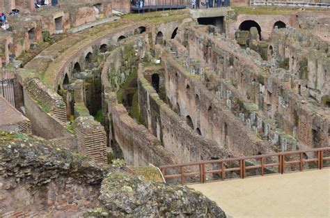 A view of the underground chambers of the Colosseum. This is where all ...