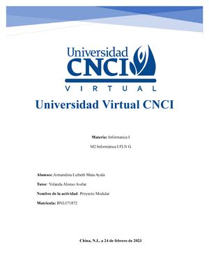 portada para trabajos cnci Nombre de la institución Universidad