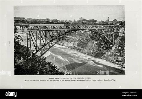 Steel Cantilever Railroad Bridge Over Niagara River Hi Res Stock