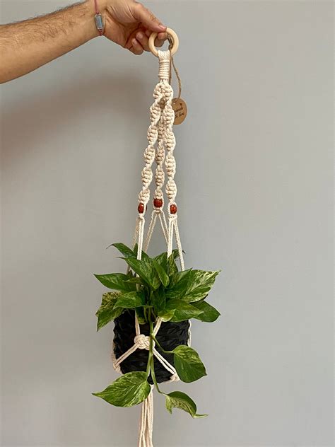 Macrame Rope Plant Hanger Hanging Planter Made In Uk Etsy Uk