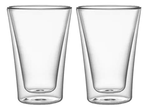 Set 2 Vasos Vidrio Doble Pared 400 Ml Simplit Color Blanco Cuotas Sin