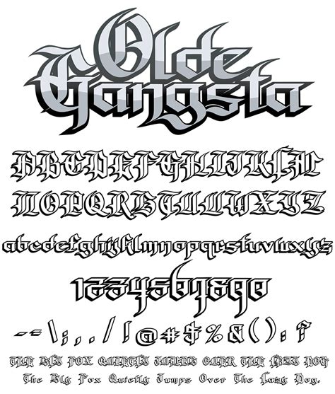 Gangster Tattoo Letter Font Assegraphic