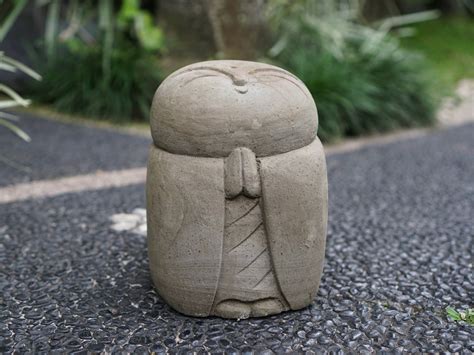 Large Jizo Statue 9 8 Inch 25 Cm Stone Jizo Jizo Statue River Stone Sandstone Ornament