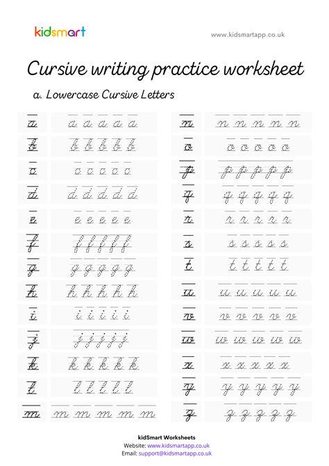 Cursive Words Worksheets Printable