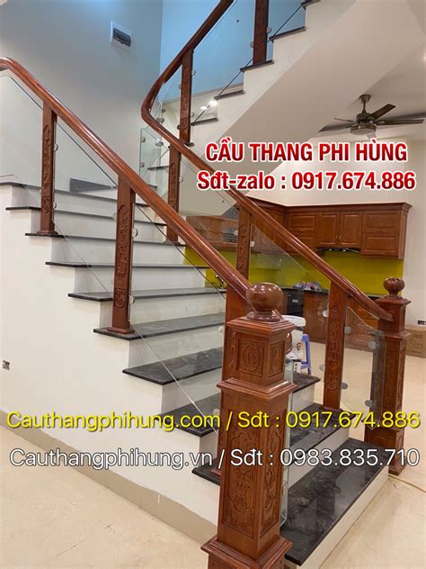 Cầu Thang Kính Tay Vịn Gỗ Đẹp Lan Can Cầu Thang Kính Đẹp Tại Hà Nội