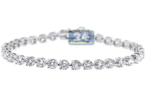 Womens Diamond Tennis Bracelet 18k White Gold 938 Ct 45mm 725