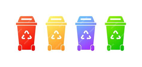 Iconos De Contenedores De Basura Iconos Vectoriales De Reciclaje De Residuos De Color Plano