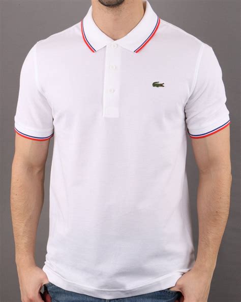 Lacoste Tipped Polo Shirt White Red S Casual Classics