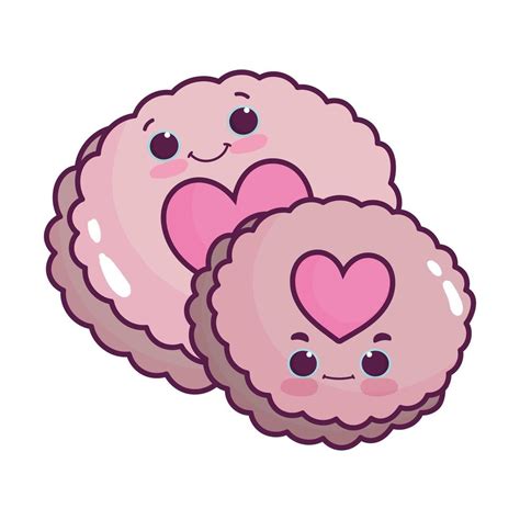 Galletas De Comida Linda Con Corazones Amor Dulce Postre Kawaii Dise O