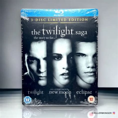 THE TWILIGHT SAGA Steel Book Twilight New Moon Eclipse 3 Disc Blu Ray ...