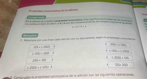 Solved Propiedad conmutativa de la adición Pro Comprende En la adición