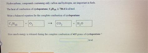 Solved Hydrocarbons Compounds Containing Only Carbon And Chegg