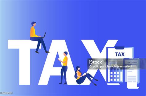 Online Tax Filing Concept Businessman Filling Tax Form Documents Online