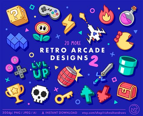 Retro Arcade Clip Art 2, More Retro Gaming Clipart, Video Game Clip Art, Computer Game Clipart ...