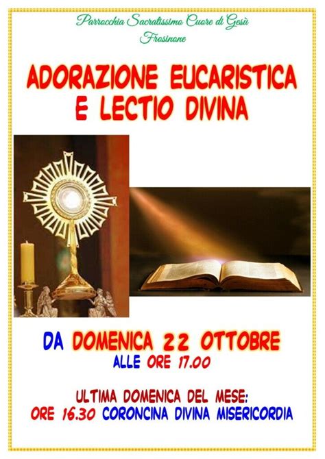 Adorazione Eucaristica E Lectio Divina Parrocchia Del Ss Cuore Di Ges