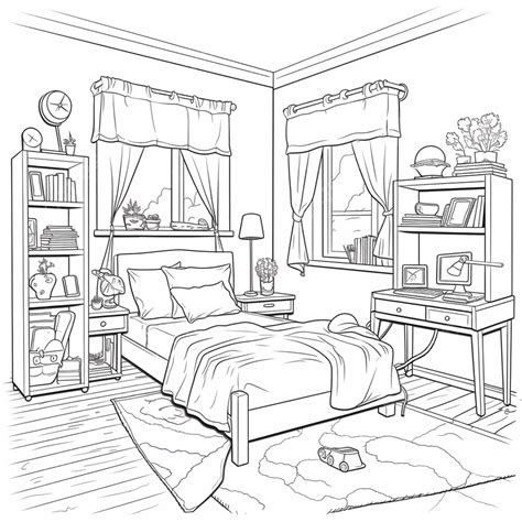 Printable Bedroom Coloring Pages