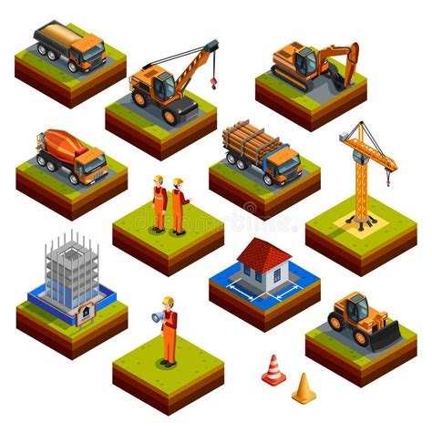 Isometric Construction Vehicles Stock Illustrations Isometric