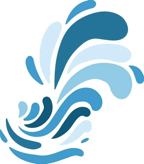 Fresh Blue Water Splash Element Illustration Vector Art At