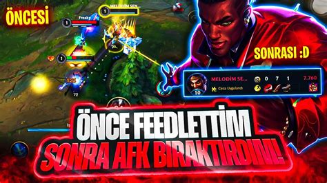 OYUNUN EN GÜÇLÜ ADC SİNİ AFK BIRAKTIRDIM ÖNCE FEEDLEDİ SONRA AFK KALDI