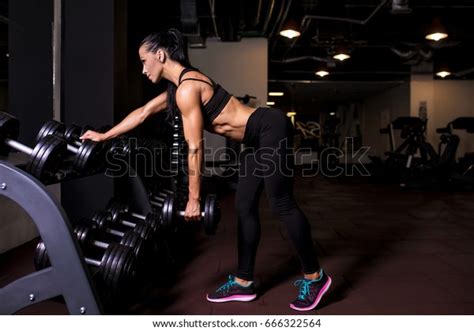 Sexy Athlete Brunette Fitness Woman Gym Stock Photo 666322564 Shutterstock